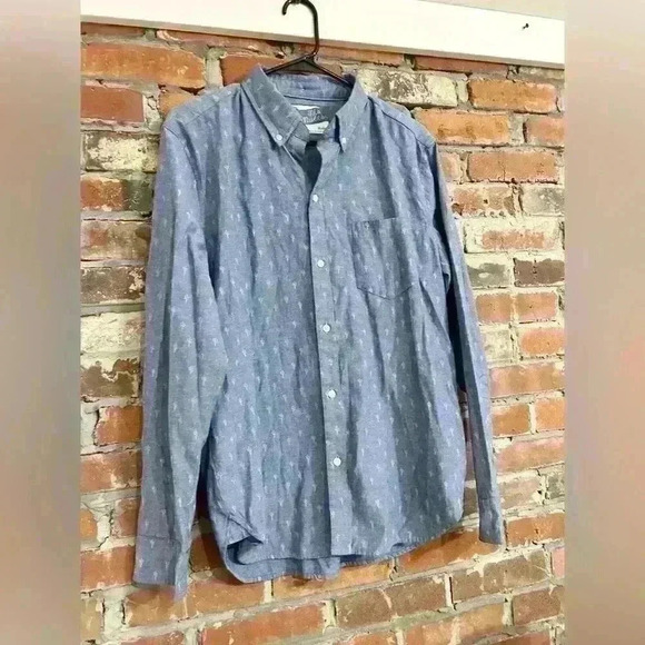 Chubbies “The Nutter” All Over Cactus Print Size M Chambray Button Up - Picture 3 of 8